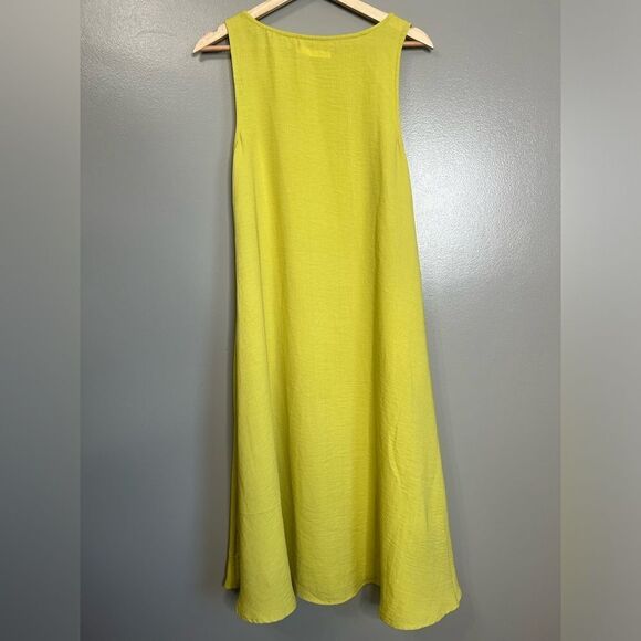 Oak + Fort yellow green sleeveless midi dress size xs Minimalist modern chic - Picture 3 of 7